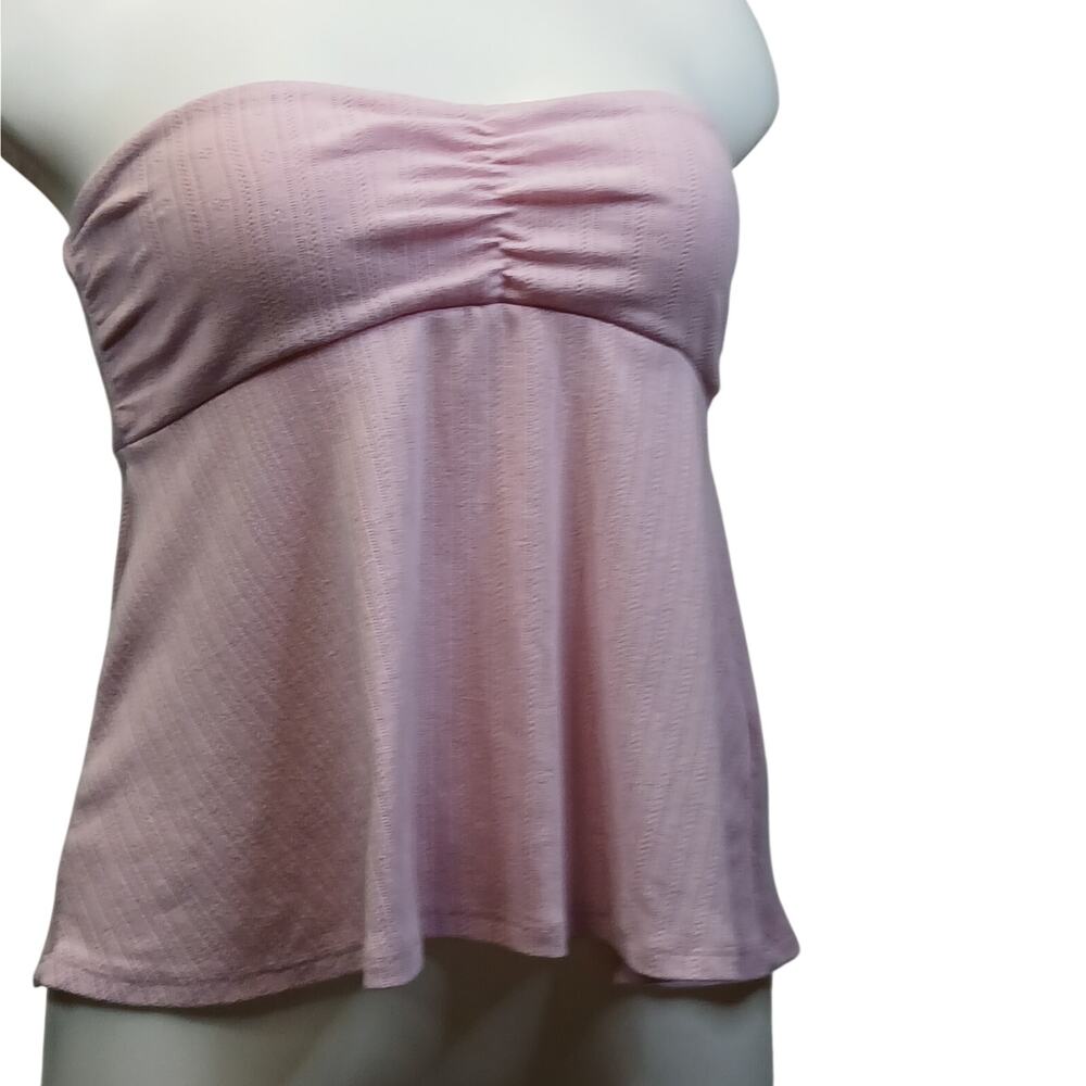 Hollister Womens S Pink Knit Strapless Tube Top Y2K Coquette Babydoll